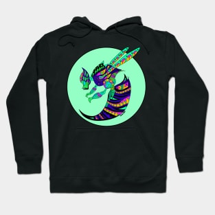 the green bee in monster vision ecopop Hoodie